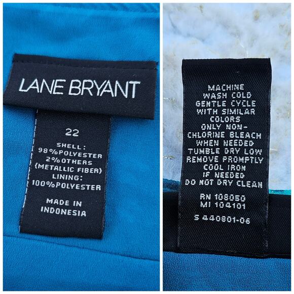 Twist Front Tank Lane Bryant Plus Size 22 24 Blue Teal Floral Georgette Tie Top - Picture 4 of 7